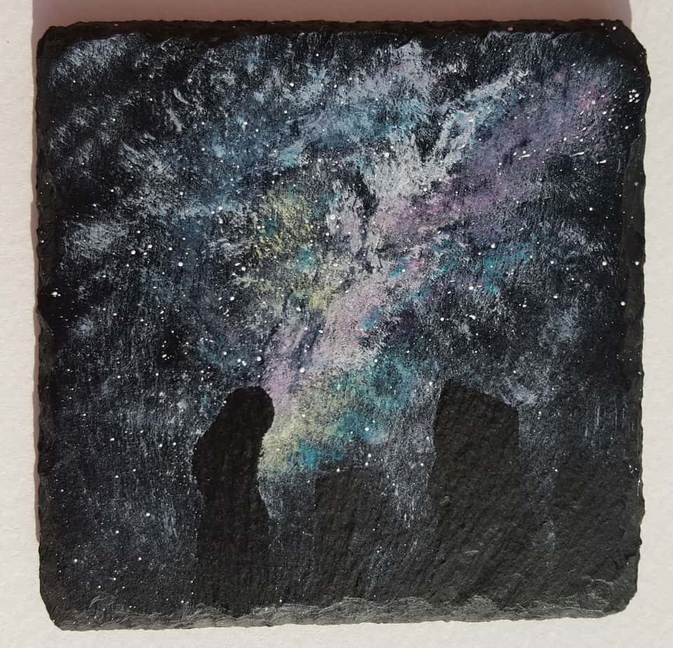 Milky Way and Callanish Stones Slate Coaster