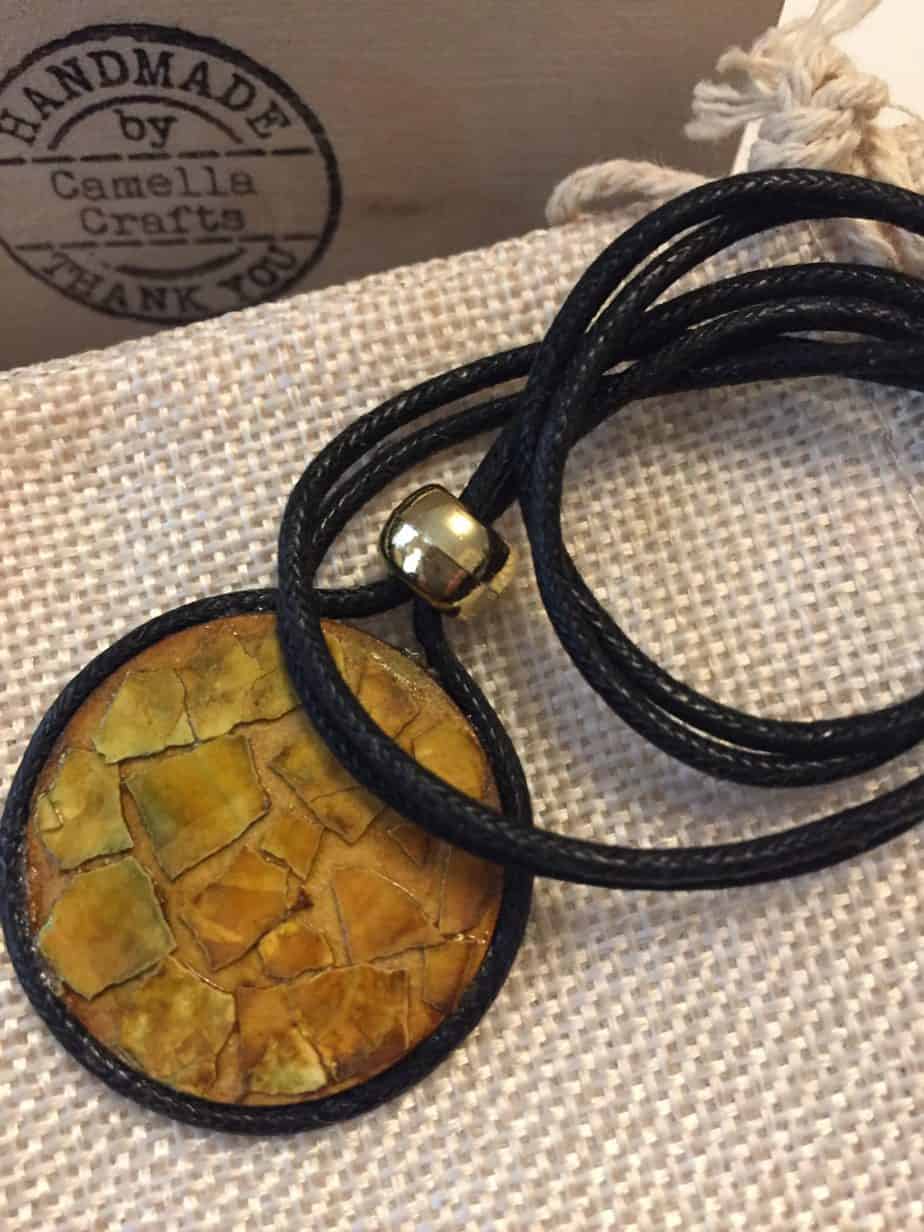 Hand Painted Egg Shell Pendant