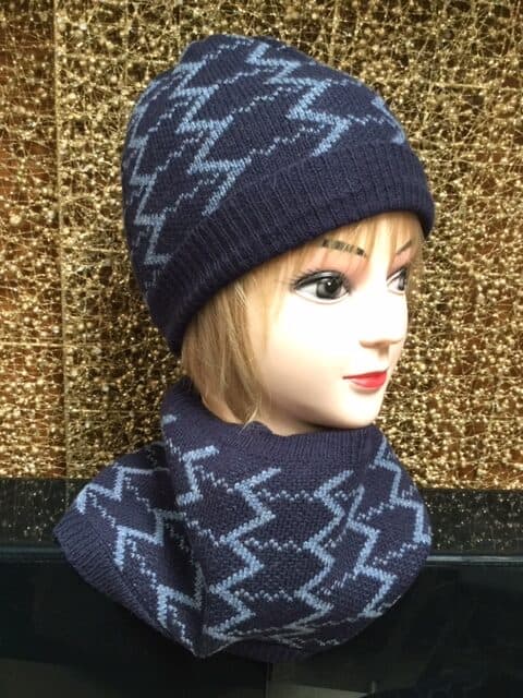 Navy ZigZag Hat