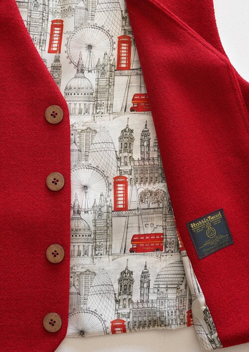 Harris Tweed Waistcoat - London Skyline - Image 2