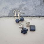 Celtic Blue Gemstone Drop Earrings