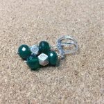 Green onyx and Thai Karen silver earrings