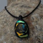 Dichroic fused glass pendant