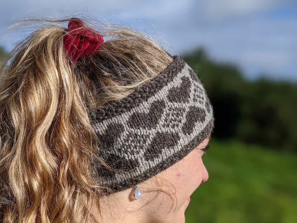 Hand knitted fair-isle hearts headband - Image 2