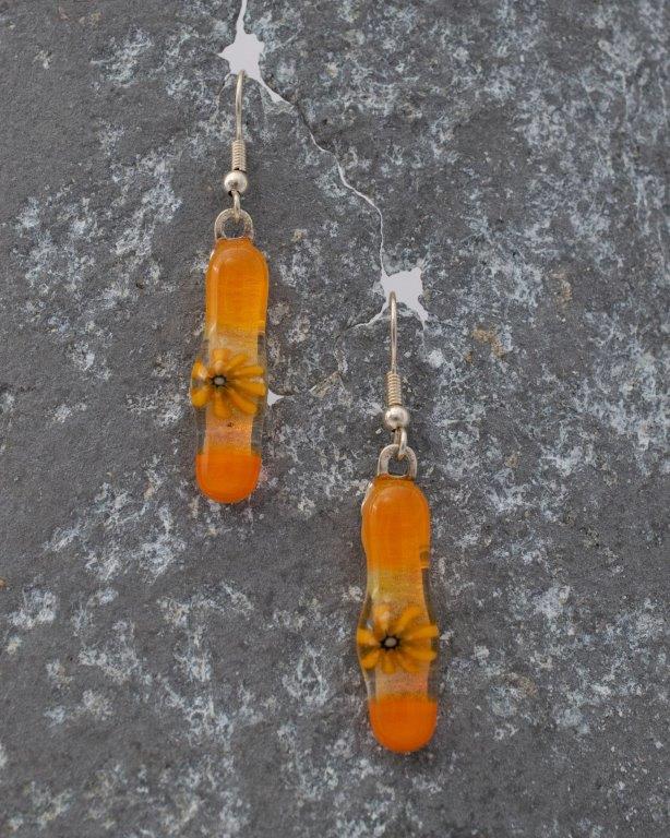 Dichroic fused glass earrings