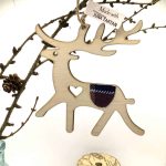 Wooden Deer with Jura Tartan