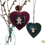 Set of 2 Felt Heart Decorations