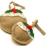 Set of 2 Felt Christmas Puddings