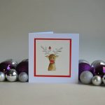 Christmas Card – Reindeer with Robin