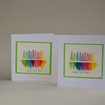 Christmas Card – Rainbow Trees SET of 2 cards