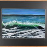 Hebridean wave, mounted original acrylic on paper