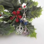 Thistle Earrings, Jasper, Blue, Gift for Her