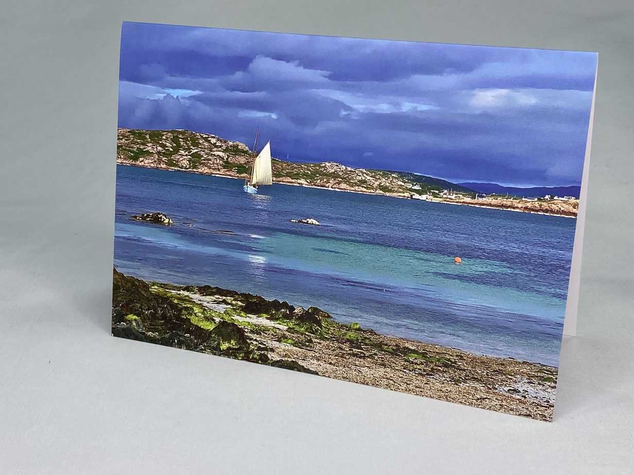 Sailing on the sound of Iona, card with envelope