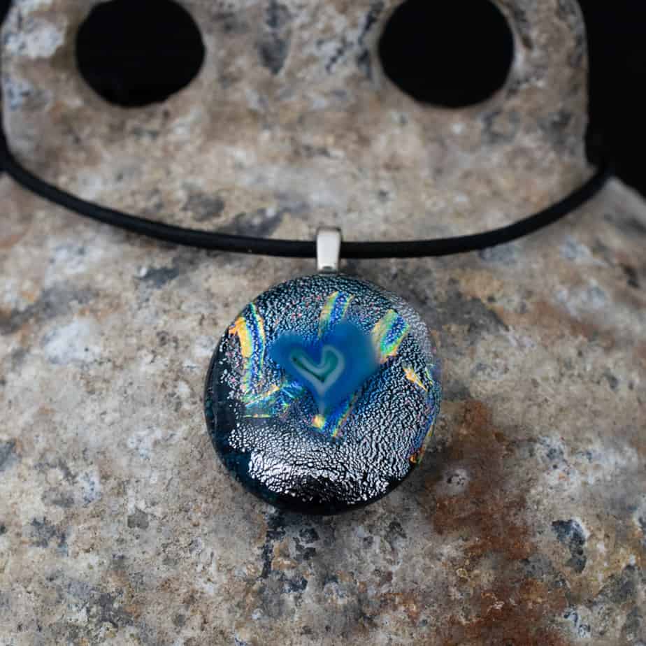 Dichroic fused glass pendant - Image 2