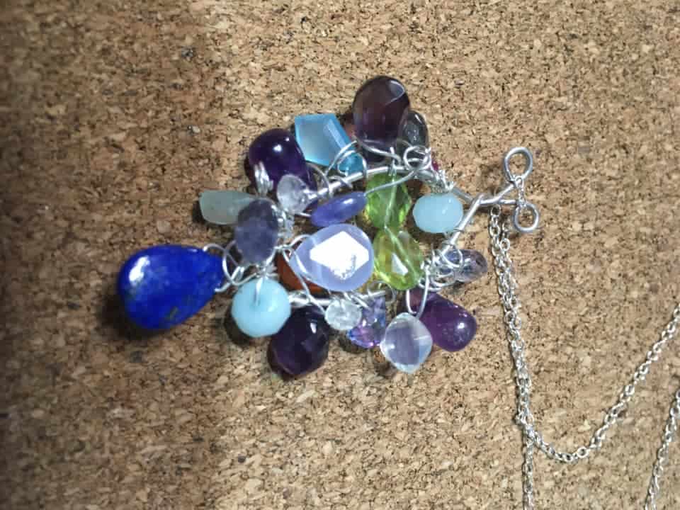 Silver gemstone necklace