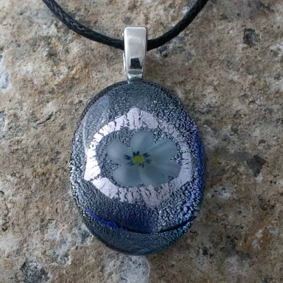 Dichroic fused glass pendant