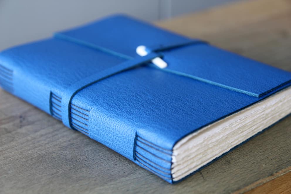Bright Blue Leather Journal