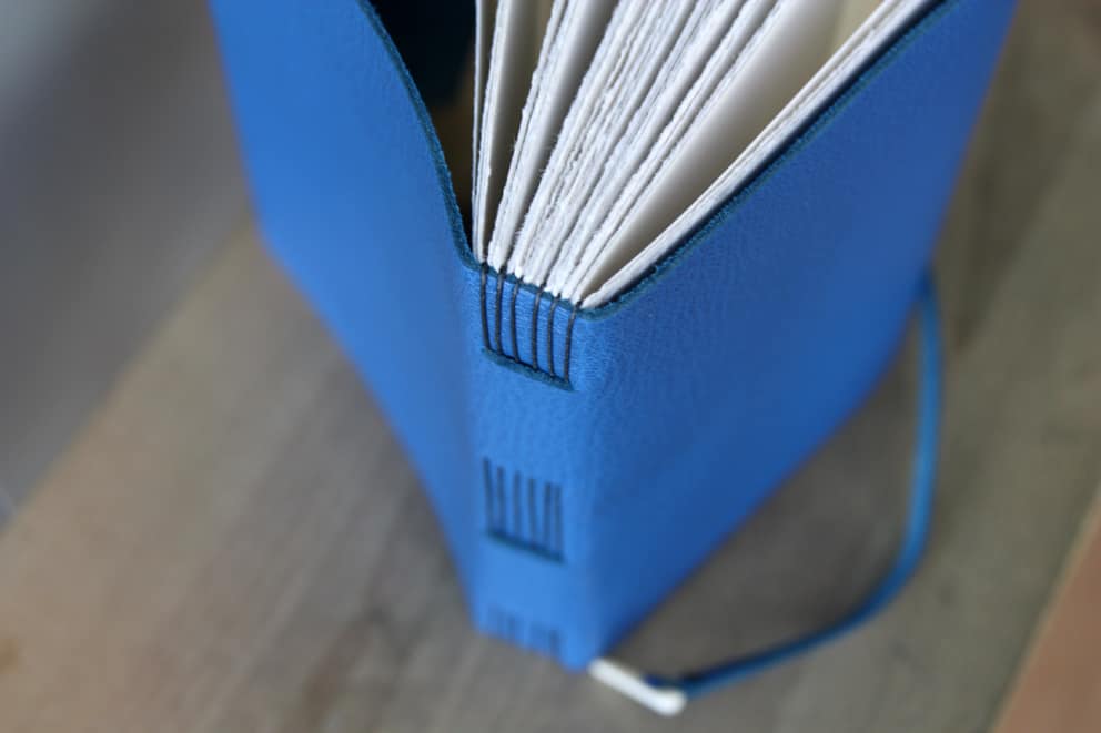 Bright Blue Leather Journal - Image 3
