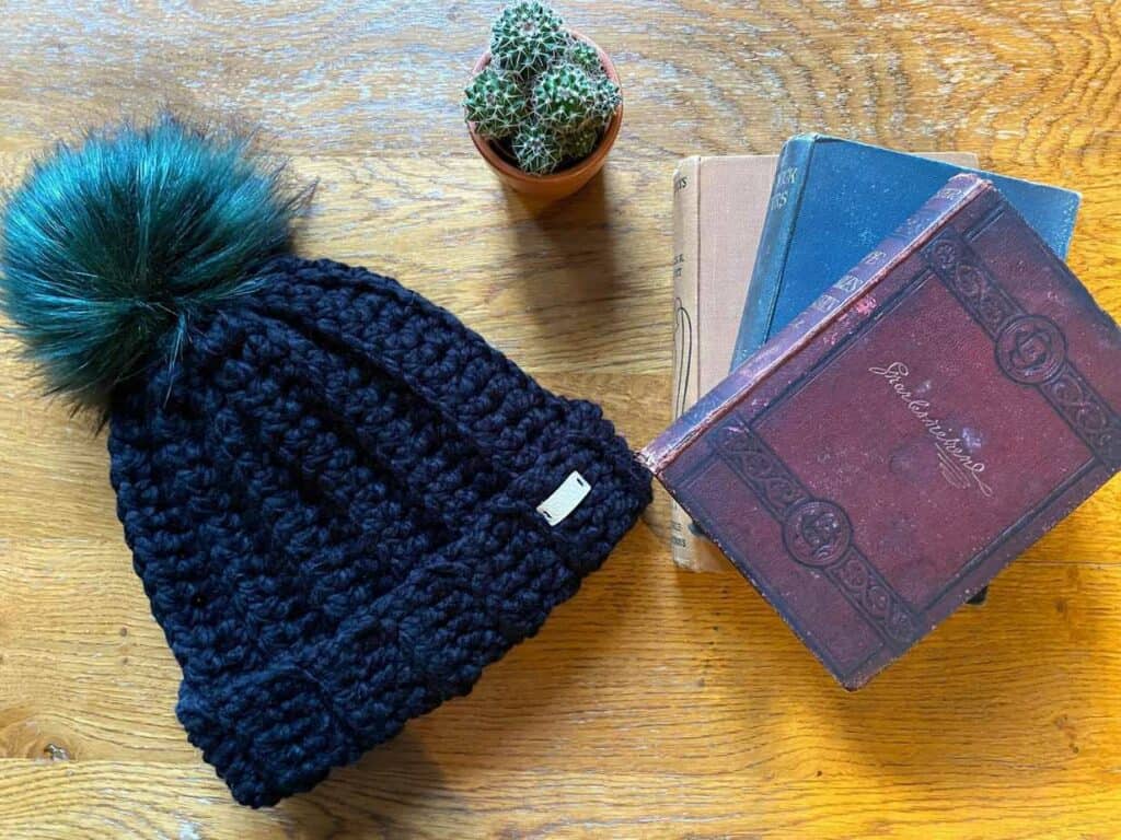 black and green beanie for wild swimmers