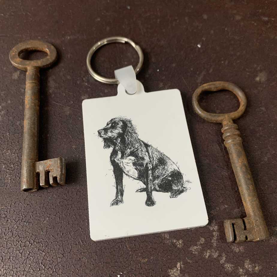 Sitting Spaniel Keyring