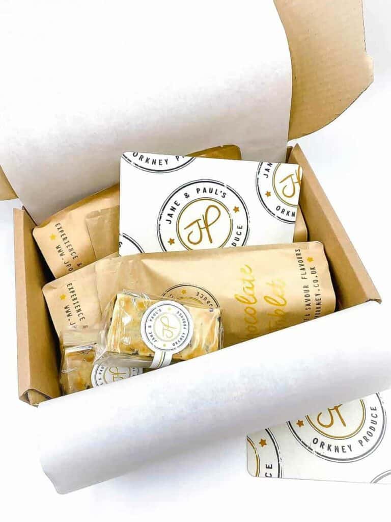 a box of sweet treats. Just one of our gifts for wild swimmers