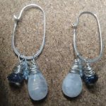 Rainbow moonstone chandelier earrings