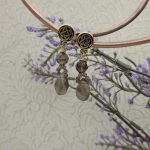 Smokey Quartz, Celtic Earrings, Gold Plated, Gift for Her