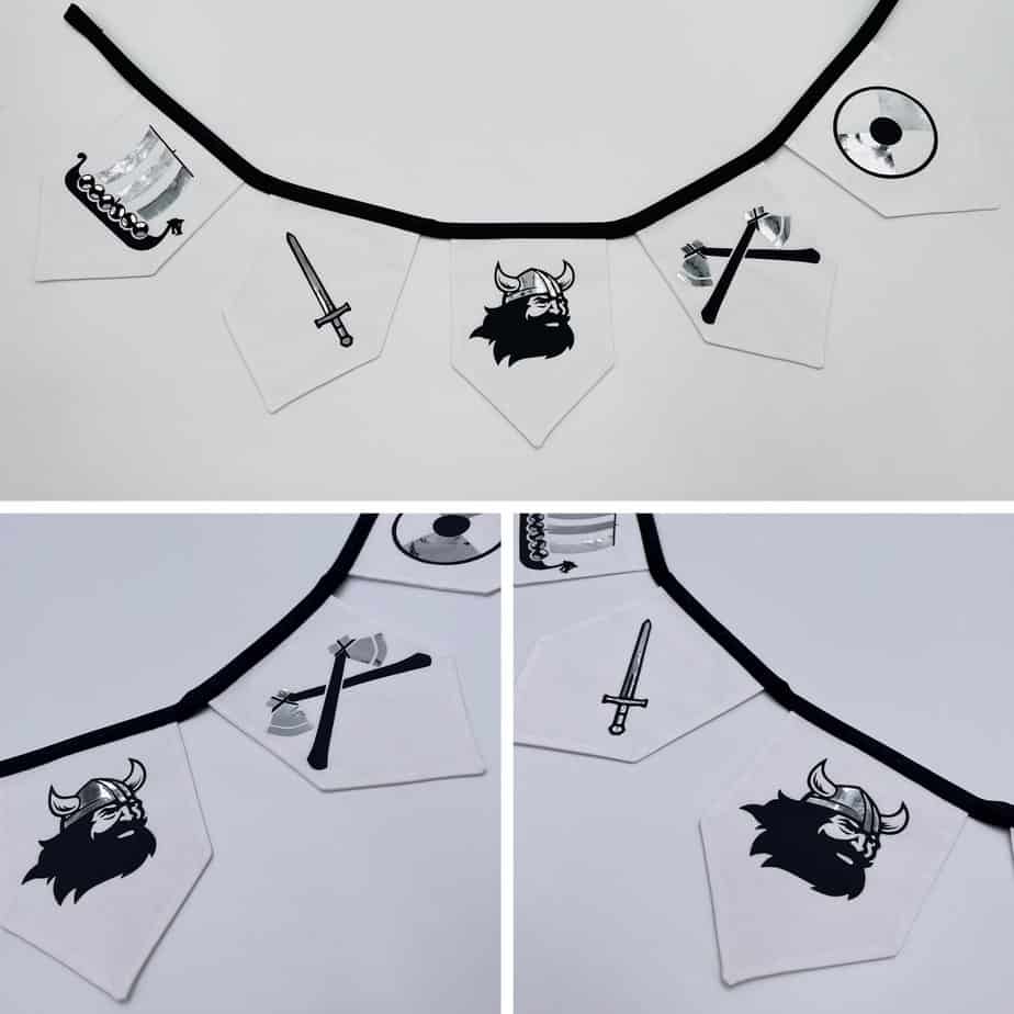 Viking Bunting - Black and Silver
