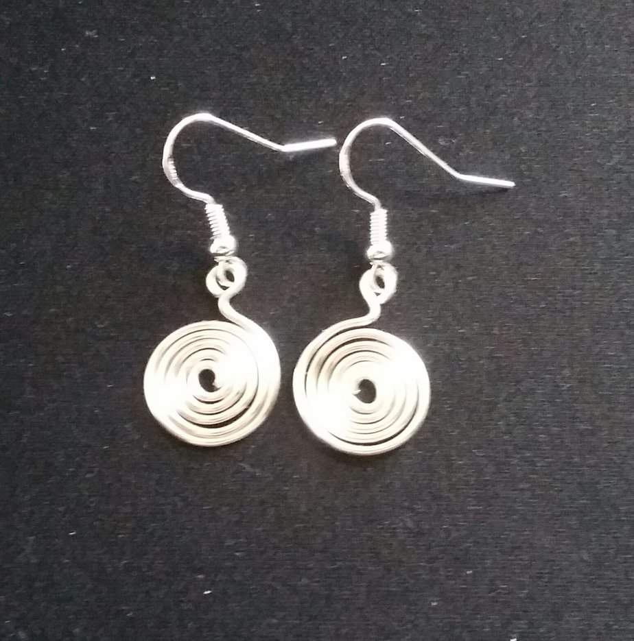 Silver Plated Celtic Style Wired Spiralled Earrings - Image 2