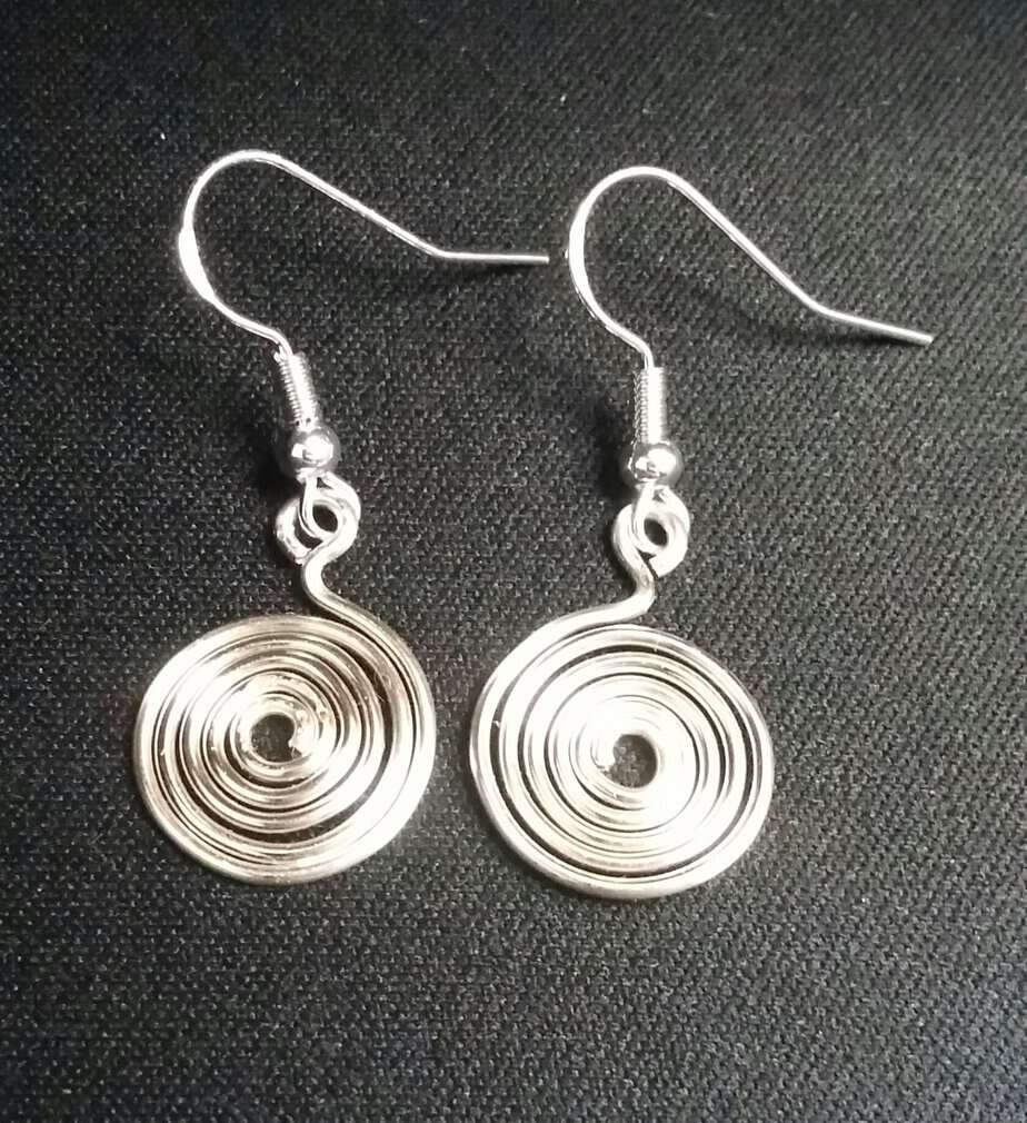 Silver Plated Celtic Style Wired Spiralled Earrings
