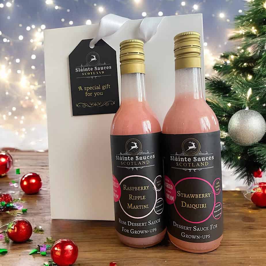 Cocktail inspired dessert sauce Gift Set - Raspberry Ripple Martini & Strawberry Daiquiri