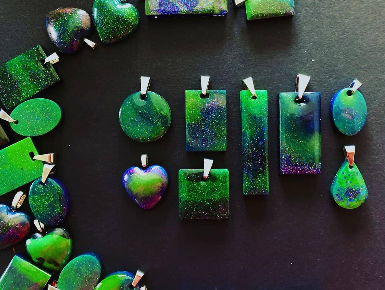 Aurora Borealis pendants.