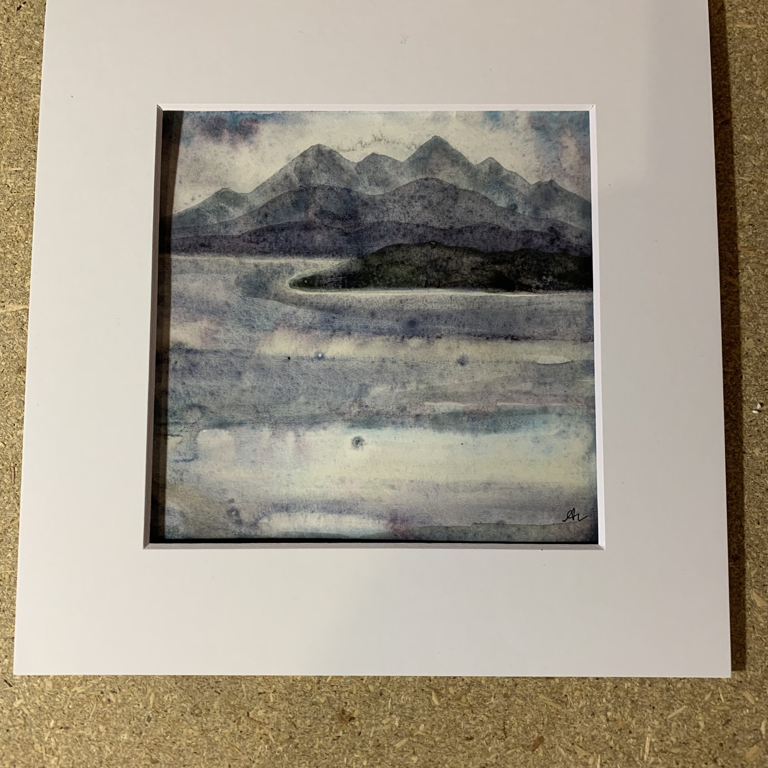 Skye Mountains Original Mounted Painting - Image 5