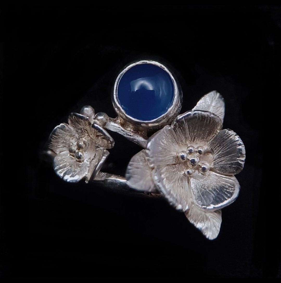 Blue Bloom Agate Ring - Seasons Collection