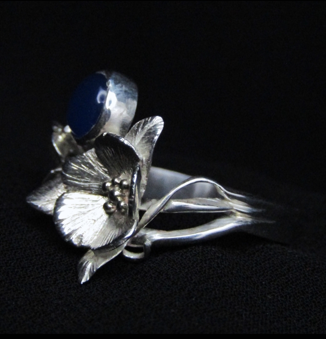 Blue Bloom Agate Ring - Seasons Collection - Image 4