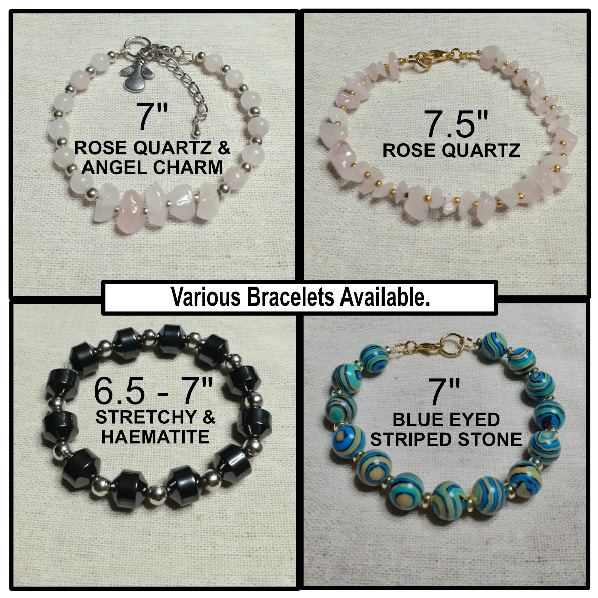 Various Stones Bracelets (choose from)