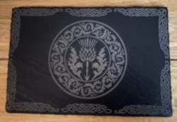 Thistle engraved slate placemat - Image 2