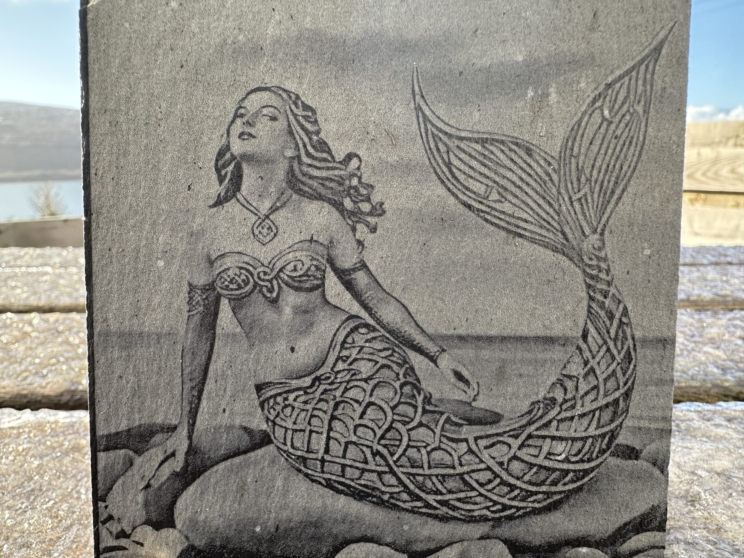 Selkie engraved slate coaster - Image 2