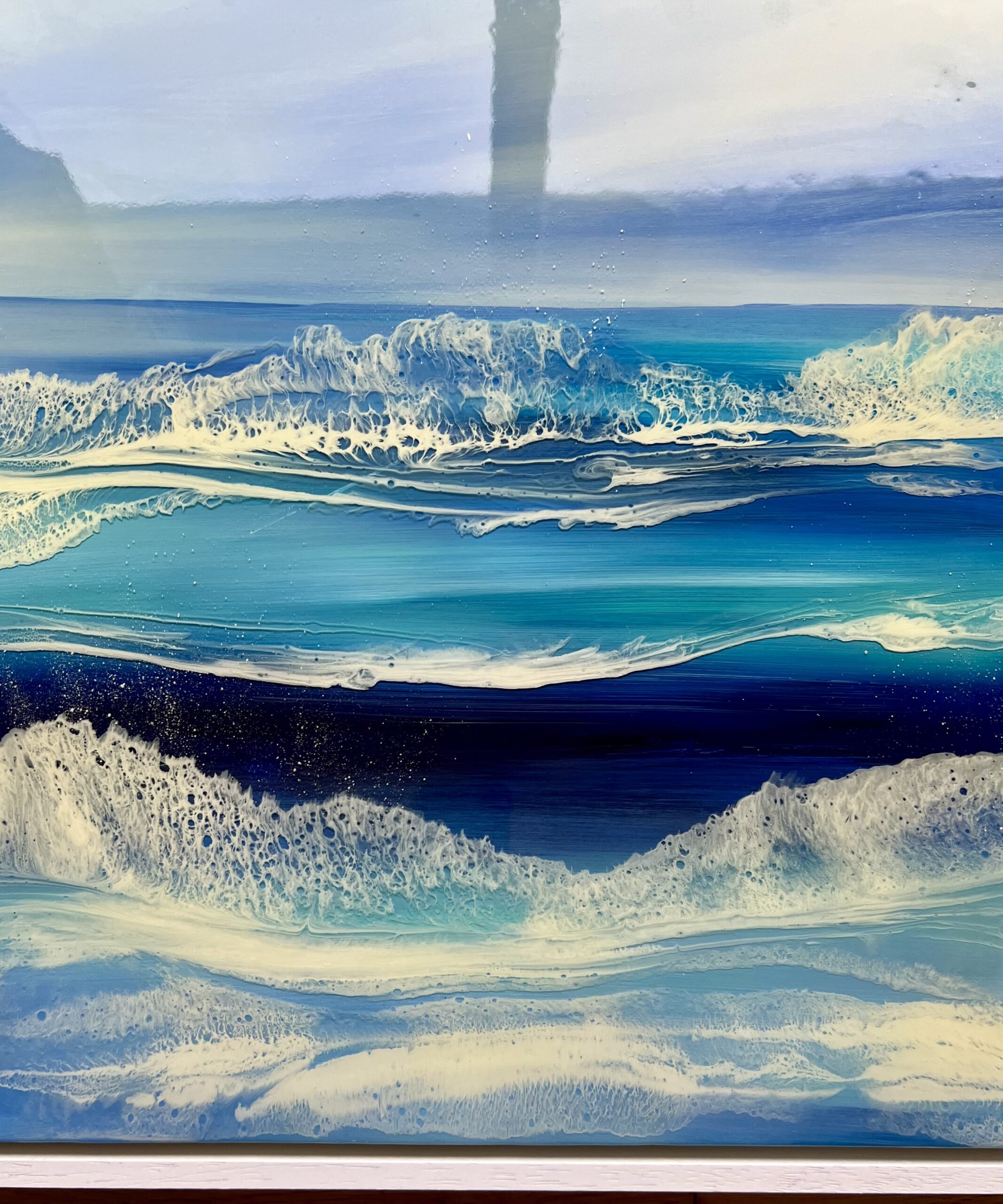 rough water Resin seascape - framed - Image 3