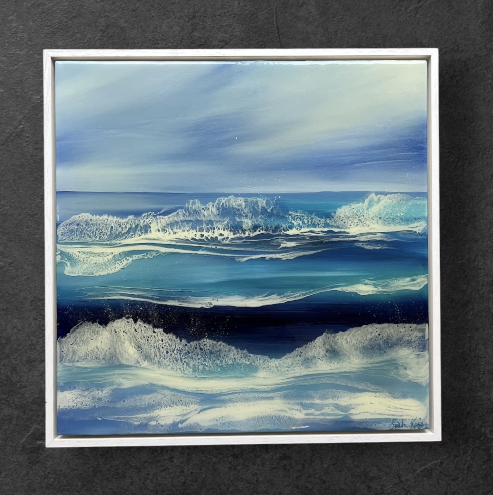 rough water Resin seascape - framed - Image 2