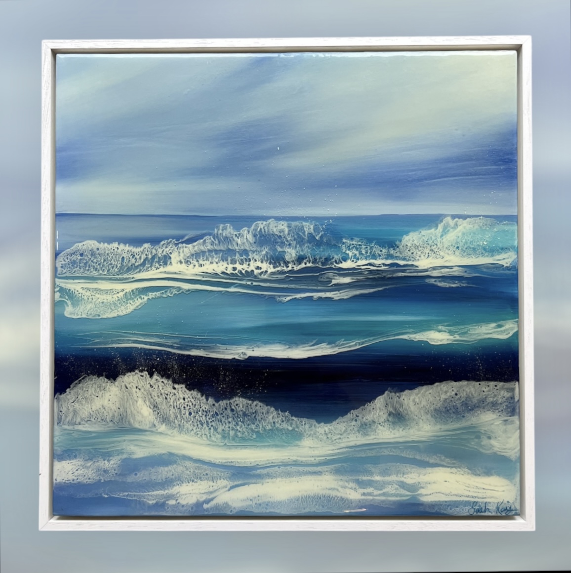 rough water Resin seascape - framed