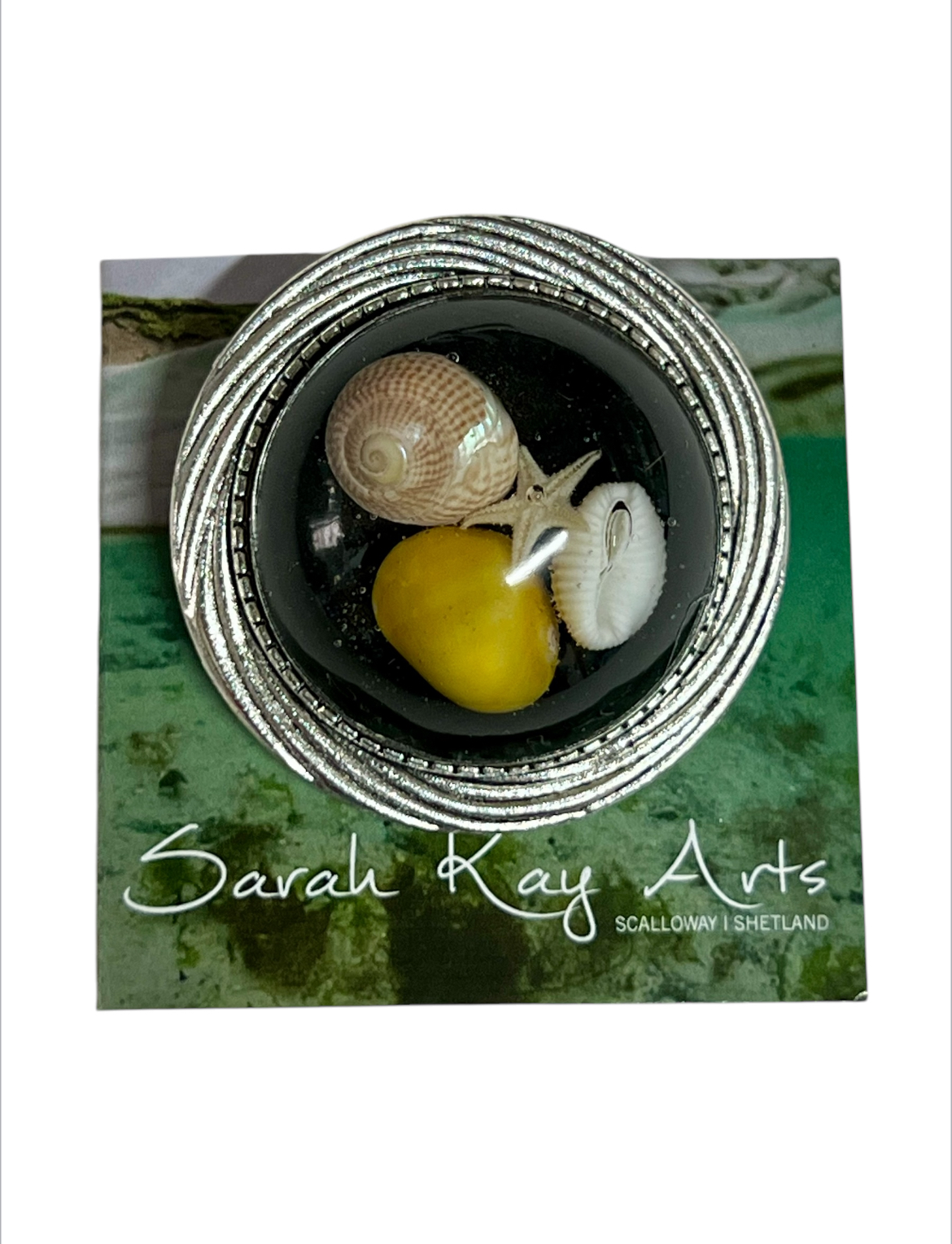 Chunky round dome beach brooch. - Image 10