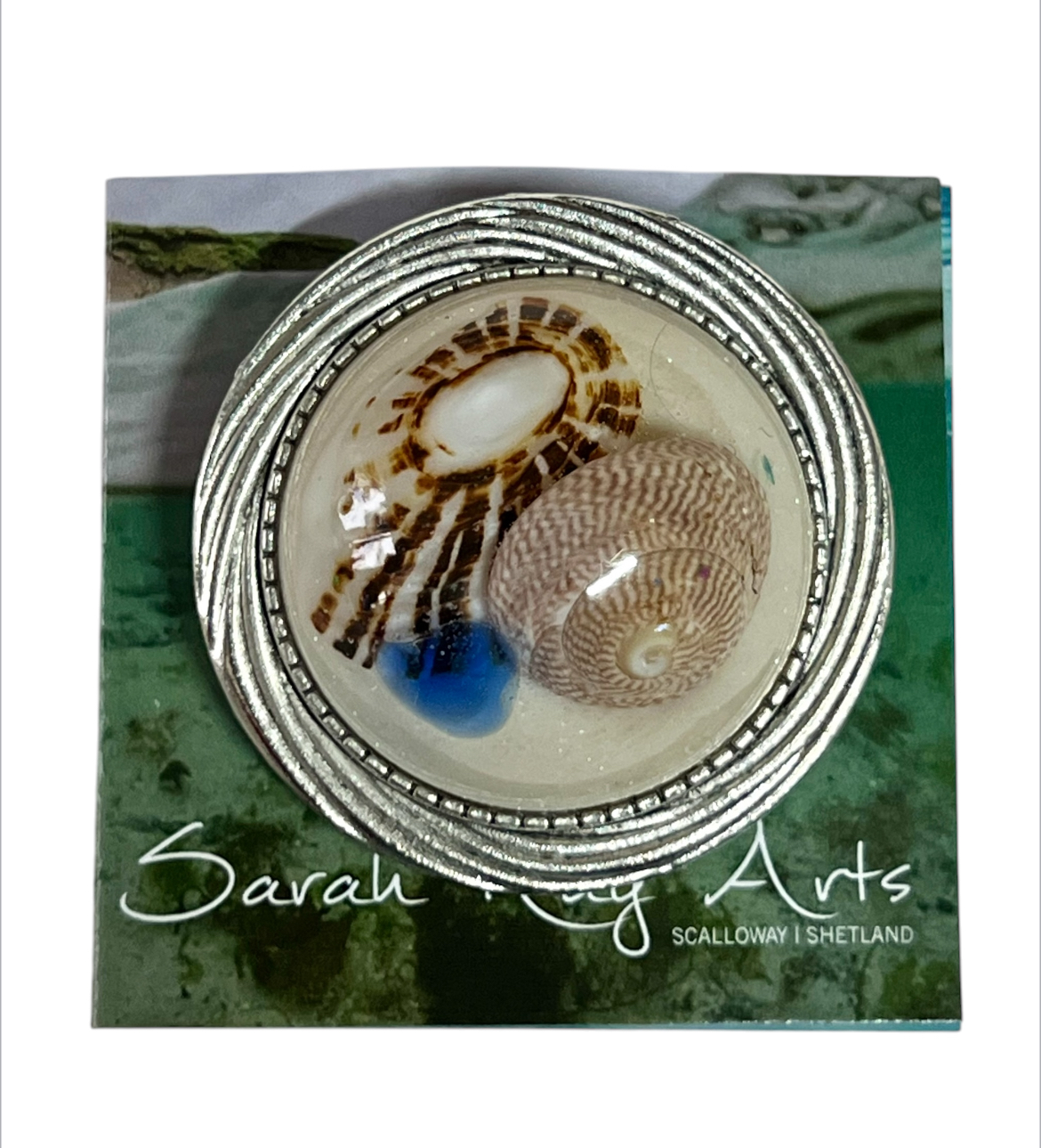 Chunky round dome beach brooch. - Image 9
