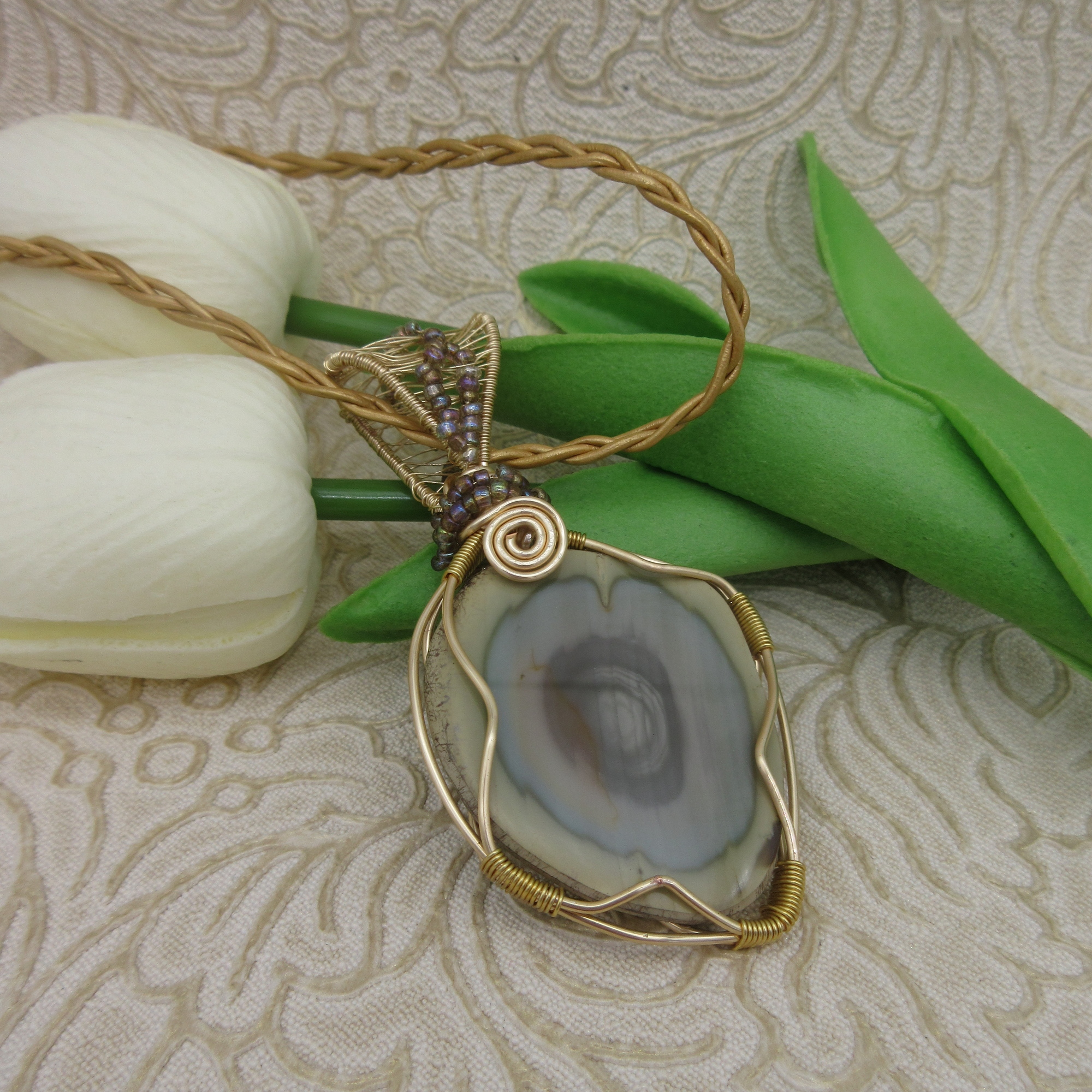 Imperial Jasper Wire Wrap Pendant, Something Different