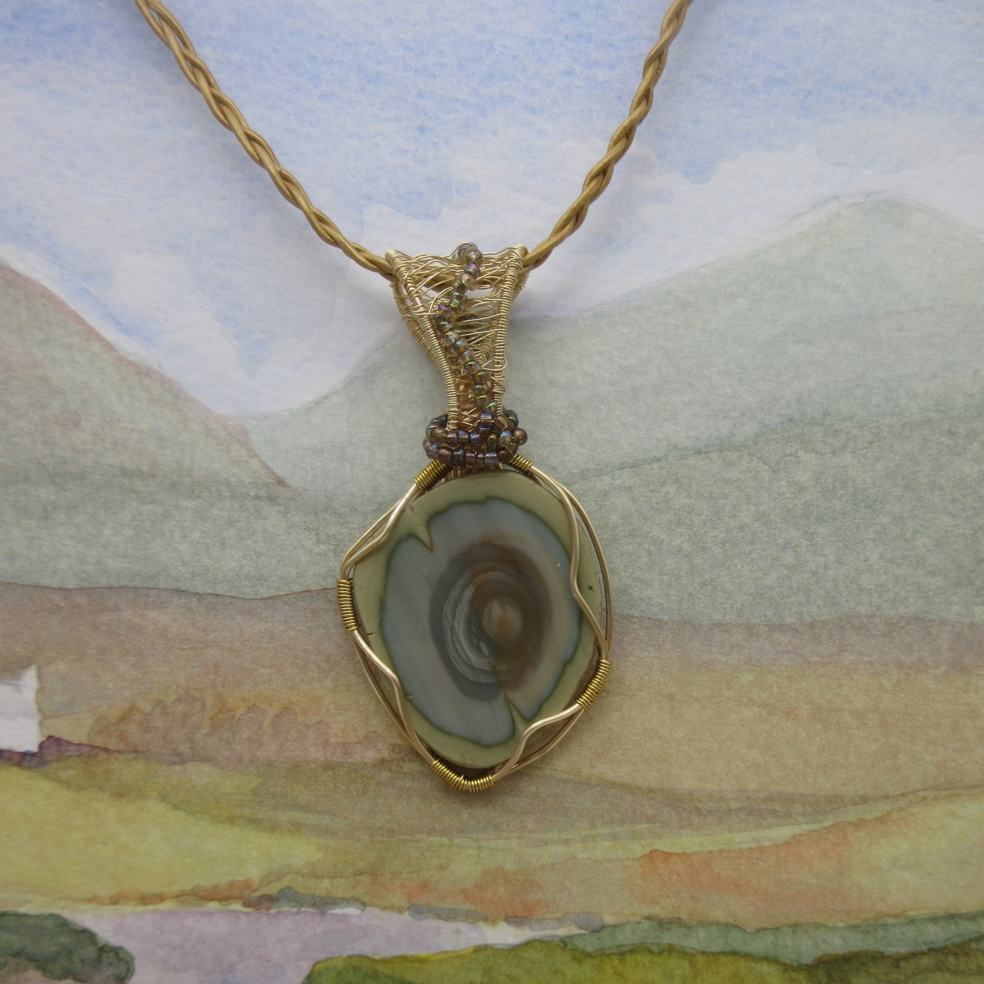 Imperial Jasper Wire Wrap Pendant, Something Different - Image 2