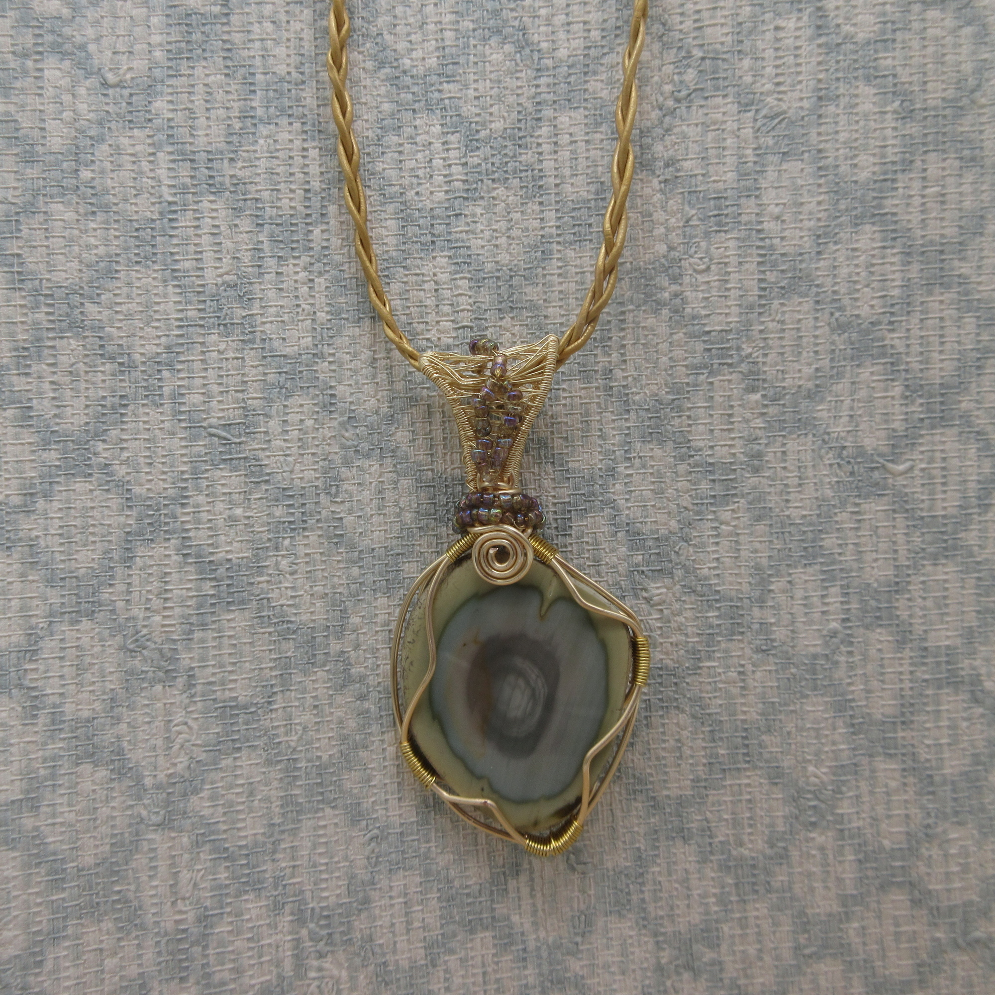 Imperial Jasper Wire Wrap Pendant, Something Different - Image 4